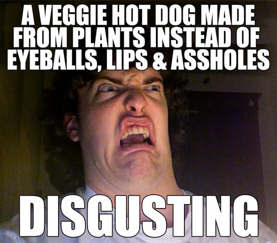 veggie hot dog disgusting